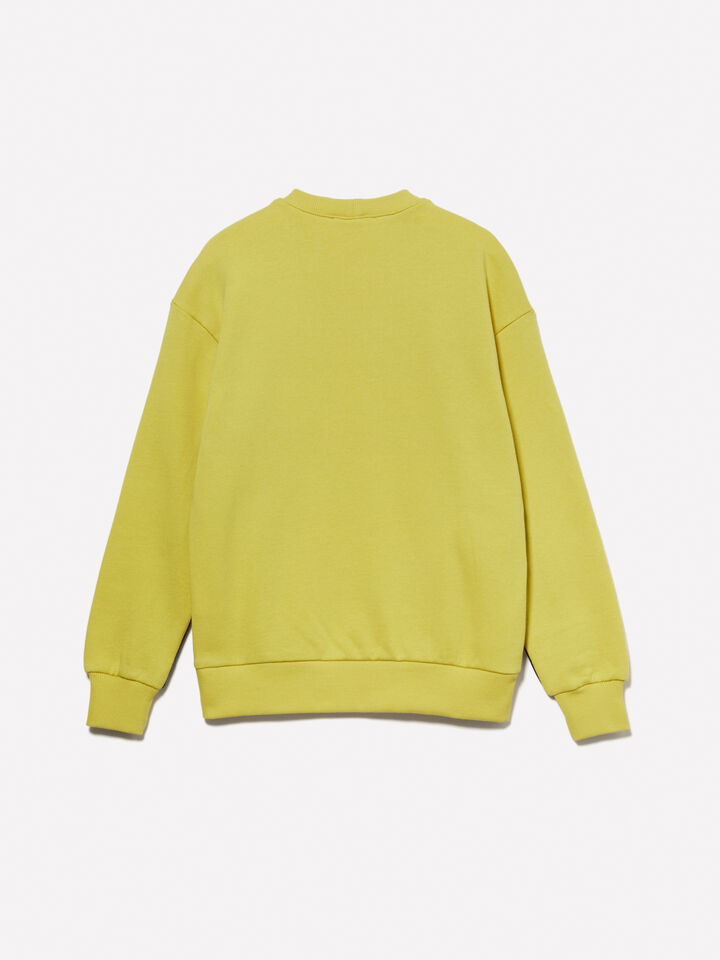 Yellow sweatshirt with logo tag - boys' knitwear - Yellow | Sisley Young image number 2
